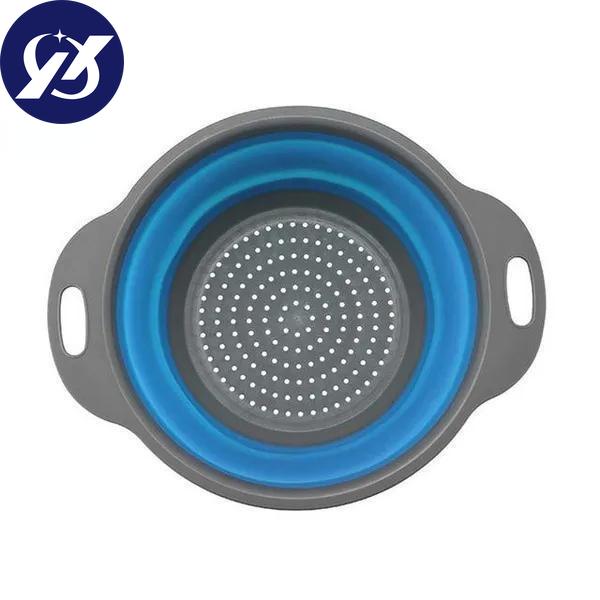 Silikonový skládací koš na zeleninu Skládací mycí odkapávač s rukojetí filtr na ovoce a zeleninu