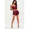 Satin Shorts Pajama Set Claret Red