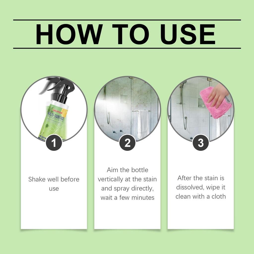 100ml  Multi-Surface Cleaner Stovetop Limescale Tile Bathroom Multi-Cleaner Protects Surfaces Clean and Shiny