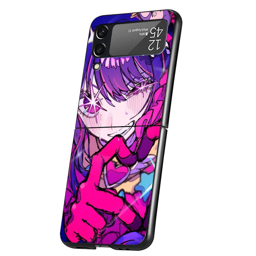 

Japan Anime Oshi No Ko Cover Phone Case For Samsung Galaxy Z Flip 7 6 5 4 3 5G Flip7 Flip6 Flip5 Flip4 Flip3 Black Fundas Shell Samsung Z Flip 3