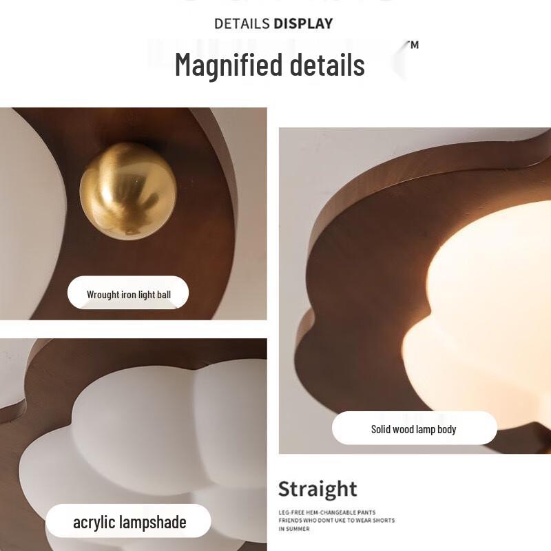 Taichuang Retro Walnut Star Eye-Care Smart Ceiling Lamp