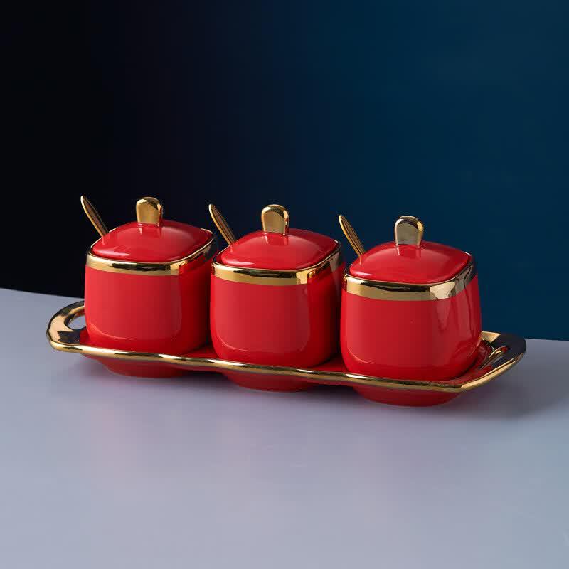 Tong Shen Yuan Luxury Ceramic Spice Jar Set