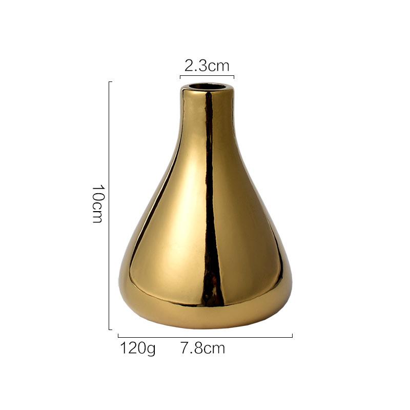 Nordische Heimbüro Schreibtisch Dekoration Luxus Vergoldete Vase Trockenblumen Vase Keramik Blumenvase Moderne Mini Vase vazen