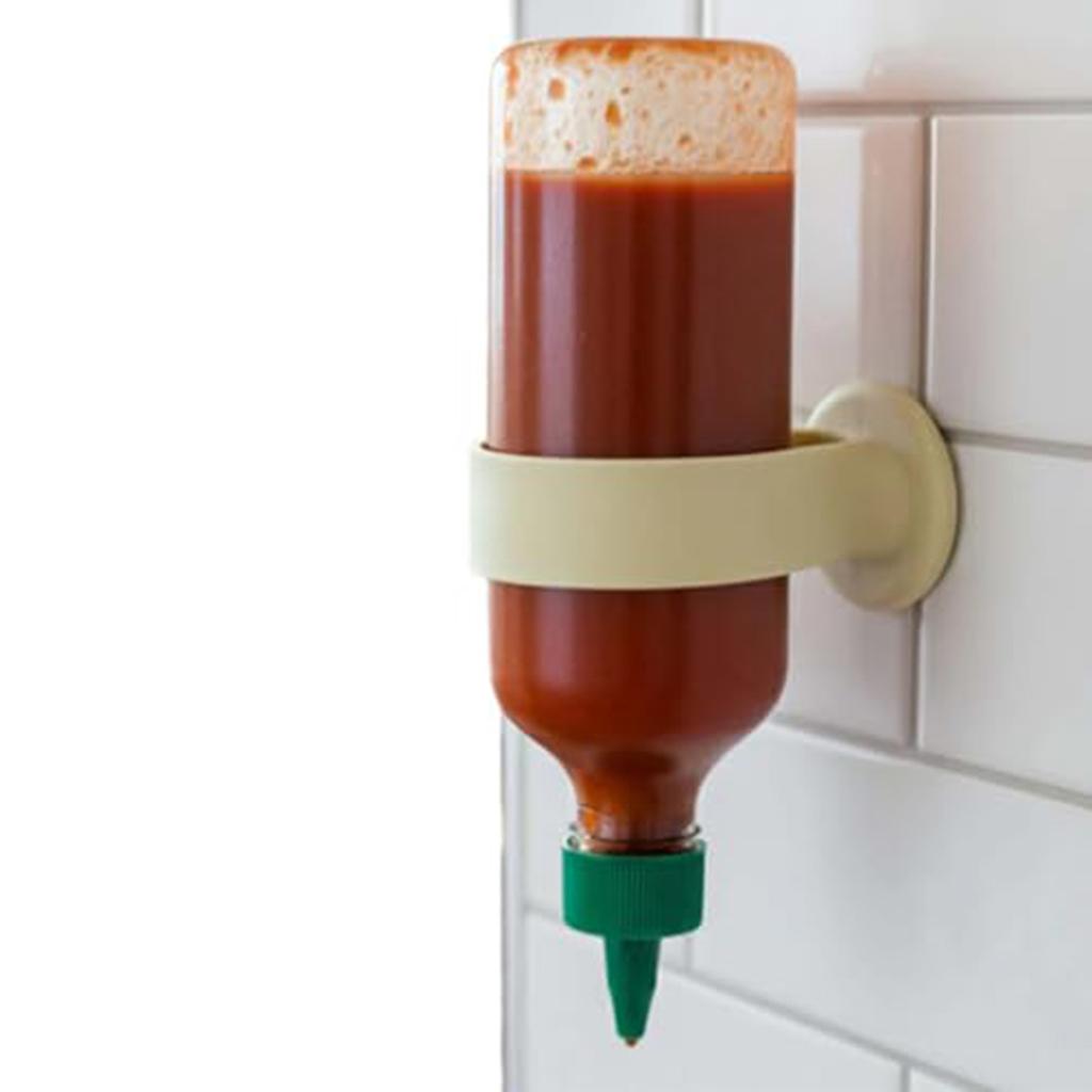 Silikonový držák na láhev Left Behind, Flexibilní stojan pro láhve s kořením dnem vzhůru, Prostorově úsporný kuchyňský gadget pro organizaci lednice a spíže