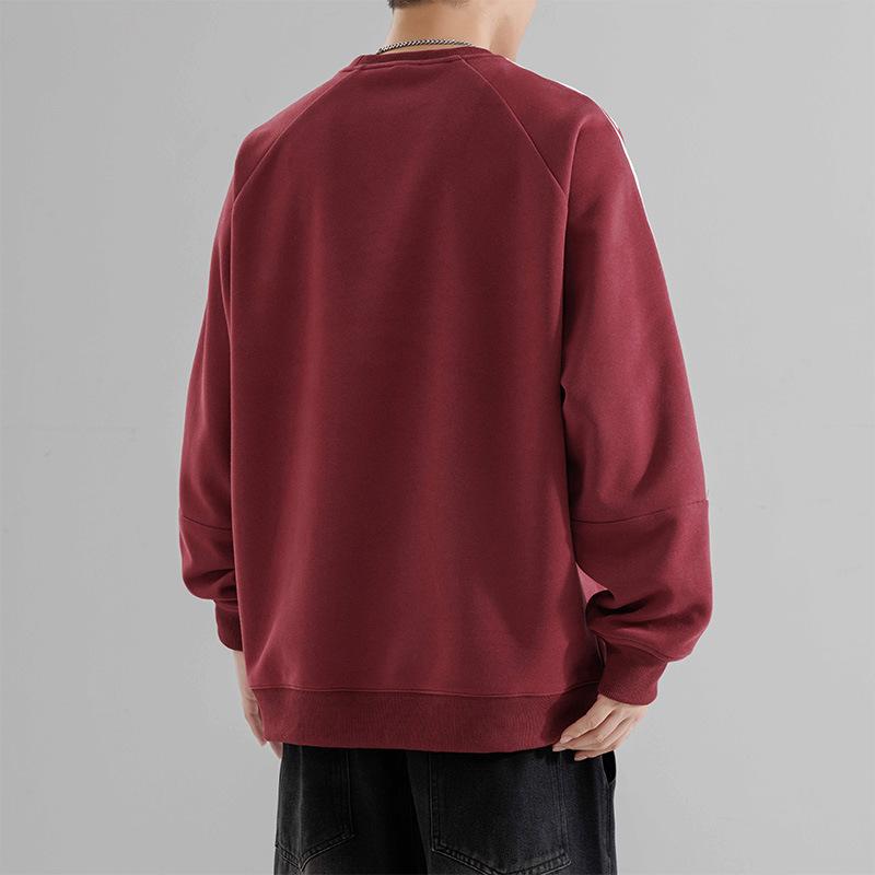 Autumn Sweatshirt Men's Loose Round Neck Pullover Top for Young Outdoor Sportswear High-end College Coat