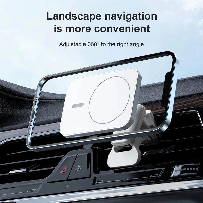 15W Magnetic Wireless Charger Car Air Vent Stand Phone Holder Mini  Fast Charging Station For iPhone 12 13 14 Pro Max Macsafe