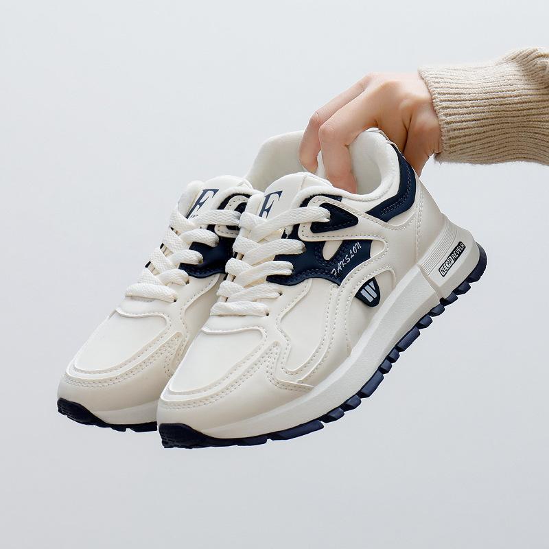 Fleece thickened sports shoes women's 2025 winter new little white shoes women's versatile non-slip warm women's cotton shoes 5162