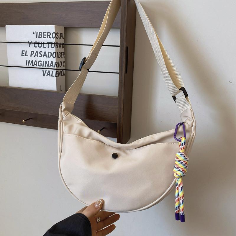 Unique Urban Simple Dumpling Bag For Women Featuring Soft Fabric And Fashionable Style кремовый