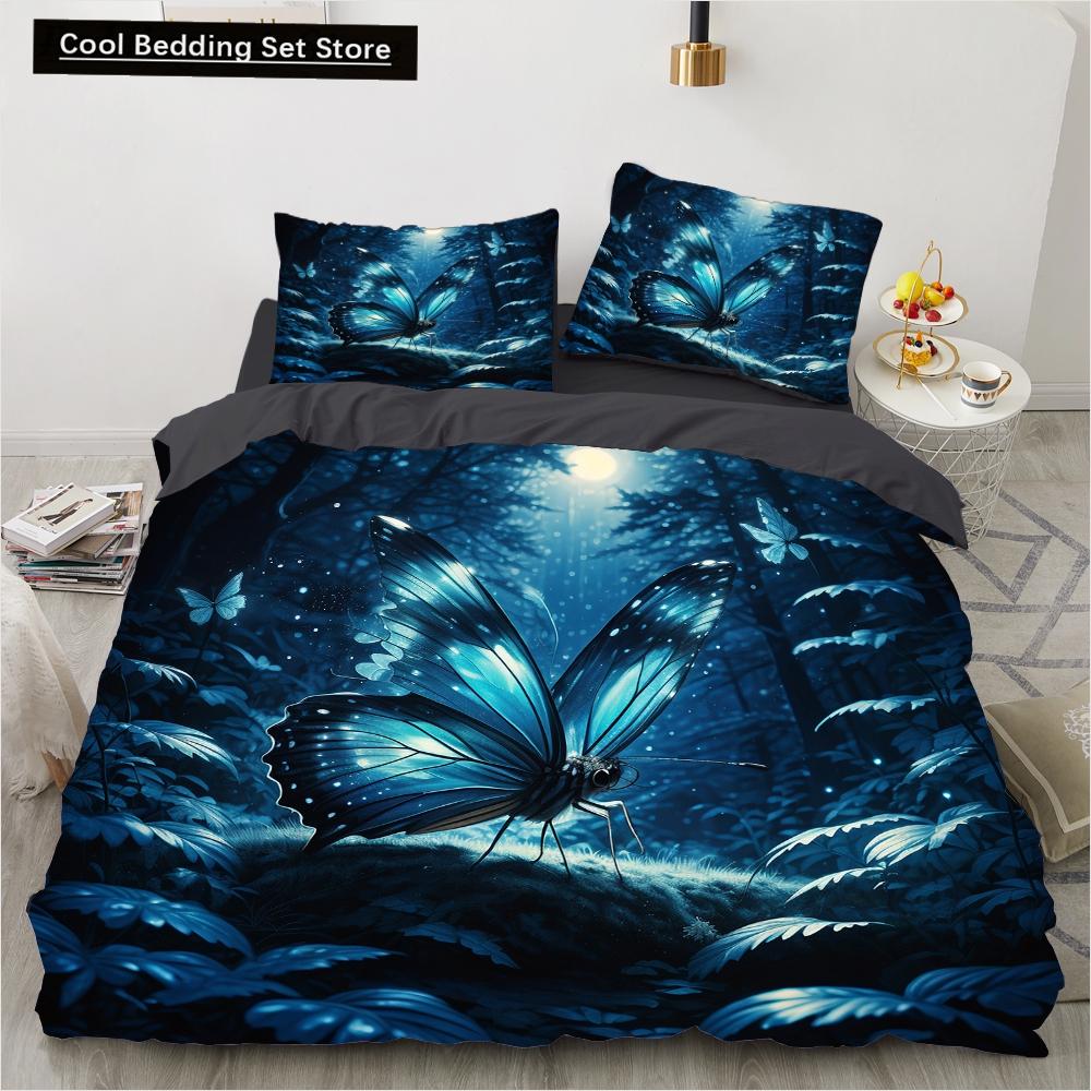 

Комплект постельного белья с цветными бабочками, комплекты постельного белья с героями мультфильмов, комплекты постельного белья Queen King Twin, полноразмерный комплект постельного белья для детей и девочек, белое постельное белье EU single(135x200cm)