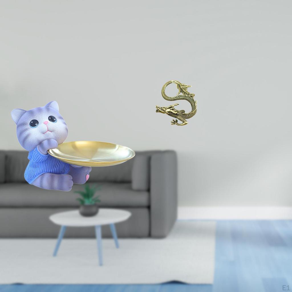 Modern Resin Cat Sculpture Tray for Home Decor Dining Table Cabinet Shelf Jewelry Snacks And