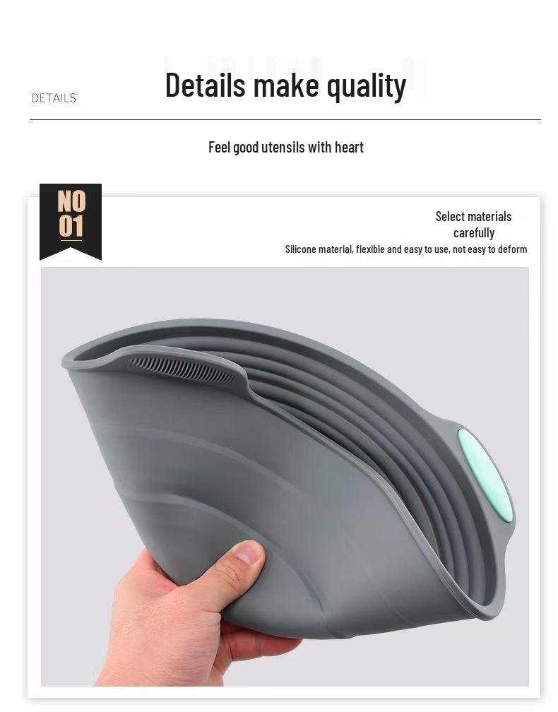 European Style Silicone Bread Fermentation Basket, Foldable Imitation Rattan Dough Fermentation Bowl.