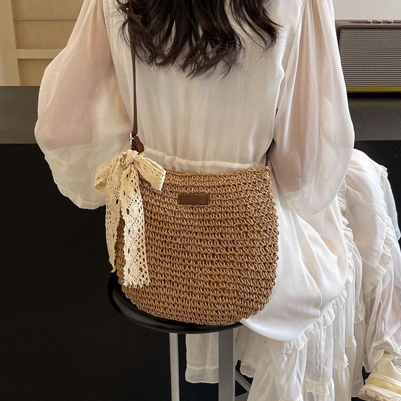 Yogodlns Ladies Fashion Summer Straw Crossbody Bag Women Beach Holiday Shopping Woven Shoulder Handbag Purses