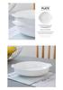Double-Handle White Bone China Deep Plate - Anti-Scald Ceramic Bowl for Soup & Vegetables