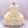 Girls Dress Wedding Newborn Baby Dress Christening Baptism Dresses with Cute Bow Toddlers Girl Birthday Party Ball Gown L2220