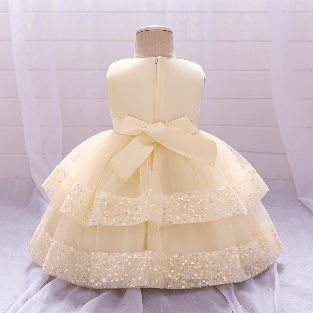 Girls Dress Wedding Newborn Baby Dress Christening Baptism Dresses with Cute Bow Toddlers Girl Birthday Party Ball Gown L2220