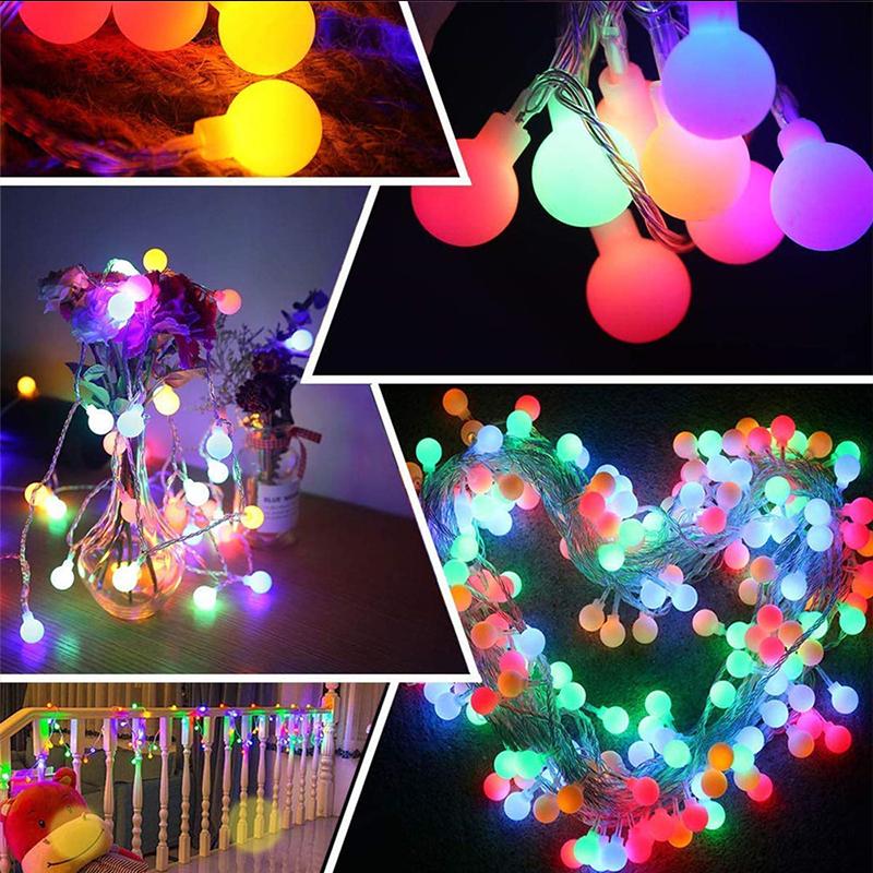 Globe Balls Fairy Lights For Balcony Multi Festoon Lights Outdoor Waterproof 10m Usb 5V Hoilday Lighting Christmas Decoration
