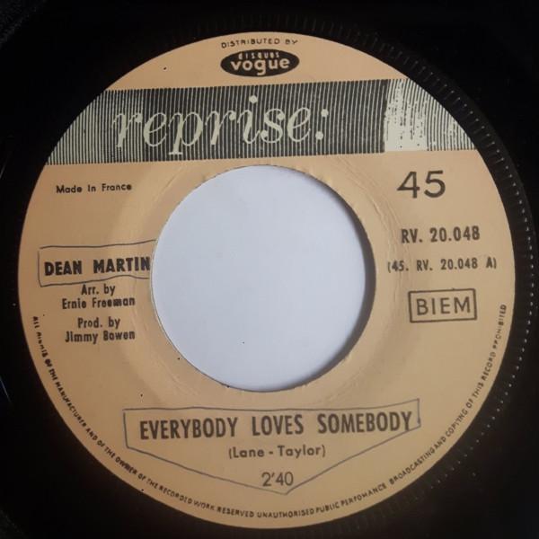 

7inch Record DEAN MARTIN Everybody Loves Somebody RV20048 Reprise Records France Jazz Used