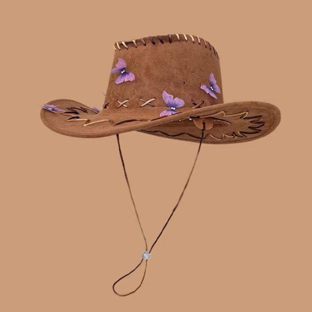 Denim Sunscrean Bucket Cap Punk Summer Sun Hat Elegant Western Cowboy Hat  Travel