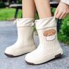 Damen Mid-Calf Wasserdichte Regenstiefel, Rutschfestes Gummi mit Baumwollfutter für Outdoor- und Küchengebrauch.