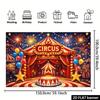 2D Circus Tent Photo Backdrop, Carnival Night Party Banner, Baby Shower & Birthday Decor