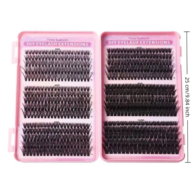 Natural Cluster Lashes Kit 30D-100D Segmented D Curl Eyelash Extension Eyelash Grafting Individual False Eyelashes Fluffy Makeup