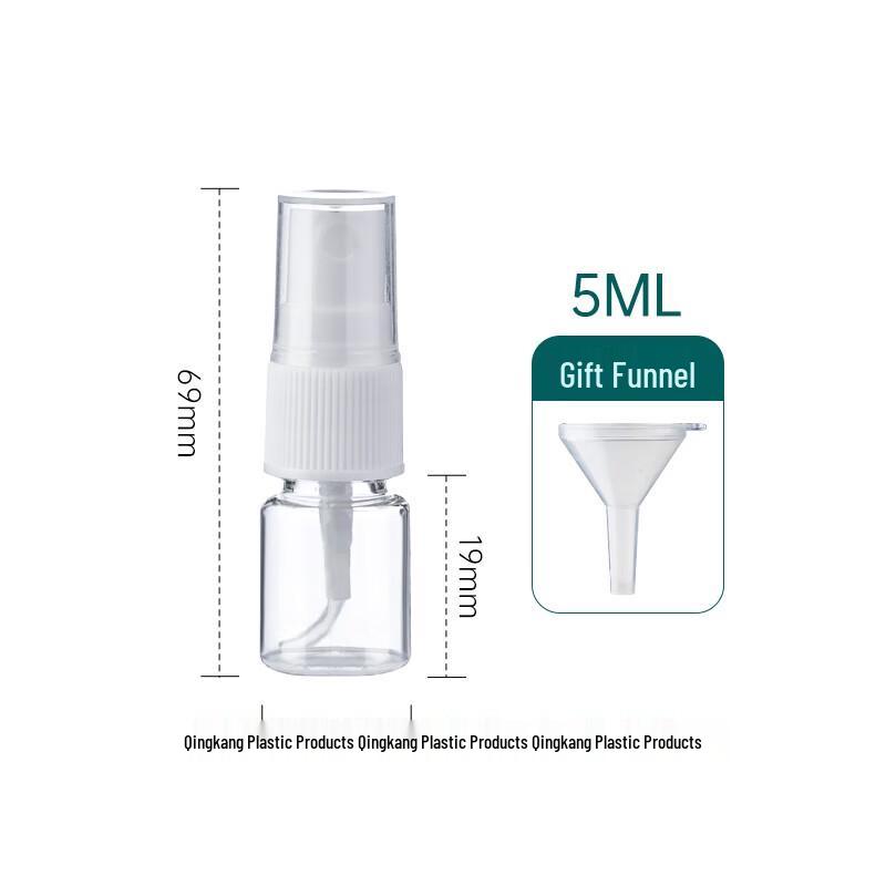 Ally Series 5ml Transparent Fine Mist Spray Bottles (20 Pack)