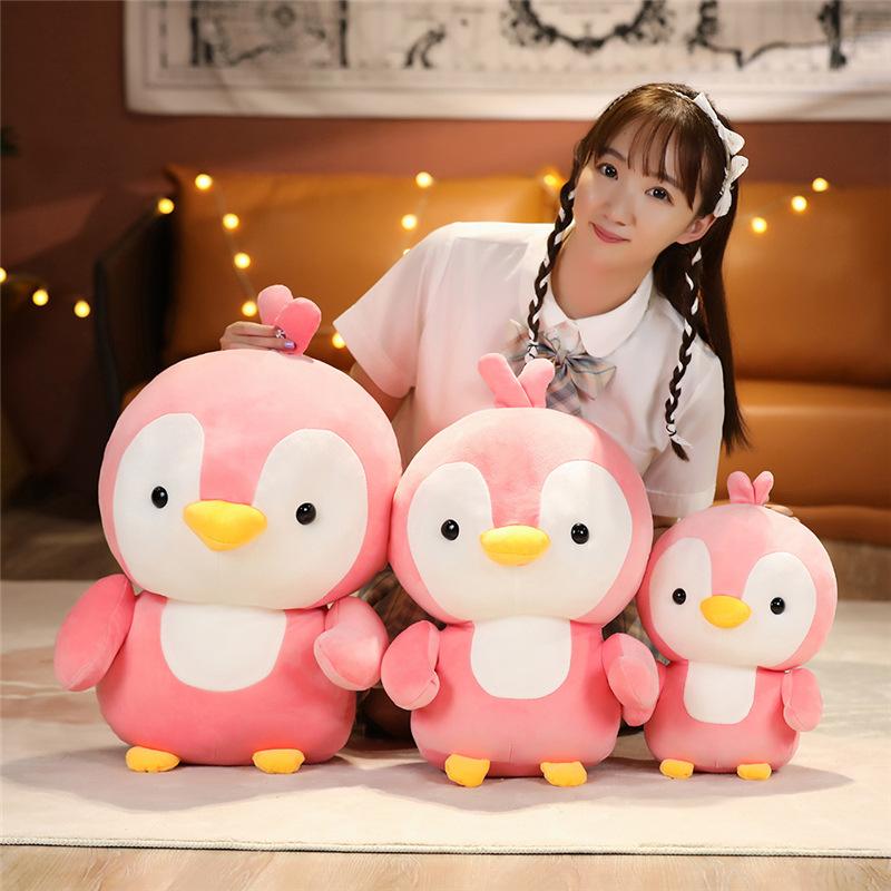 Pink Penguin Doll Plush Toy Emperor Penguin Doll Girls Bed Sleeping Pillow Children'S Soothing Ragdoll