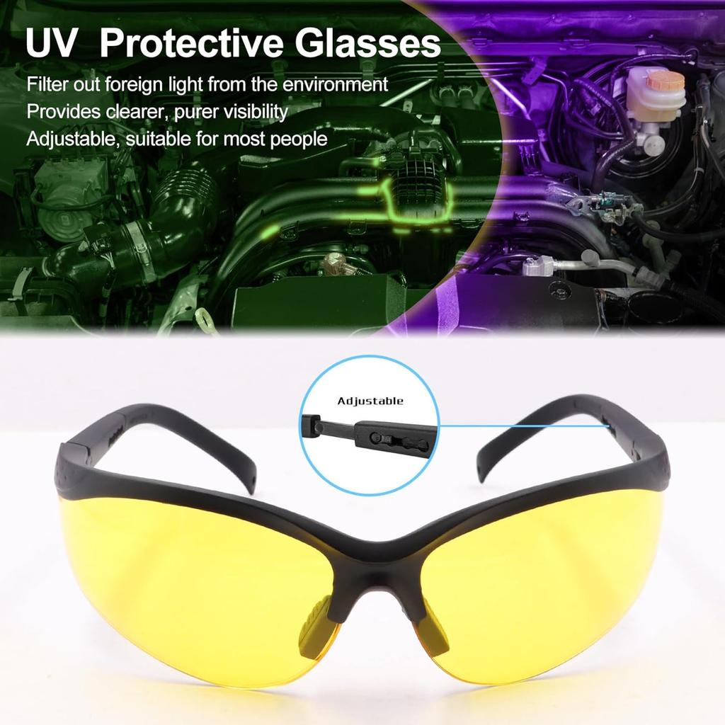 Vansky Air Conditioner Leak Detector: Professional Car Tool 68 LED Automotive AC UV Dye Leak Detection Kit With Protective Glasses