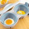 Egg Boiler for Microwave 2-Cavity Breakfast Cooker Nonstick Poached Egg Maker with Lid Heat Resistant Kitchen Gadget