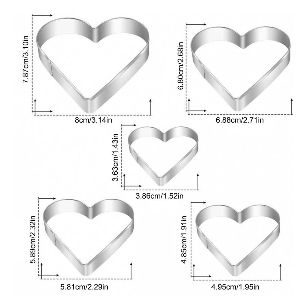 

DIYs Love Heart Stainless Steel Cookie Cutter Mould Biscuits Mold Fondant Pastry Cake Decorating Baking Tools Kitchen Supplies