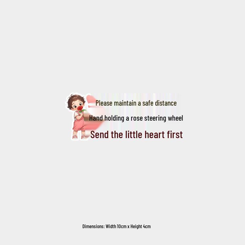 

Hand Holding Rose Brake and Heart Windshield Car Sticker