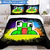 Colorful game Friends 3pcs K-pop music group Bedding set,Ideal for Bedroom, Dormitory,Including Duvet Cover And 2pcs Pillowcases,Fan gifts