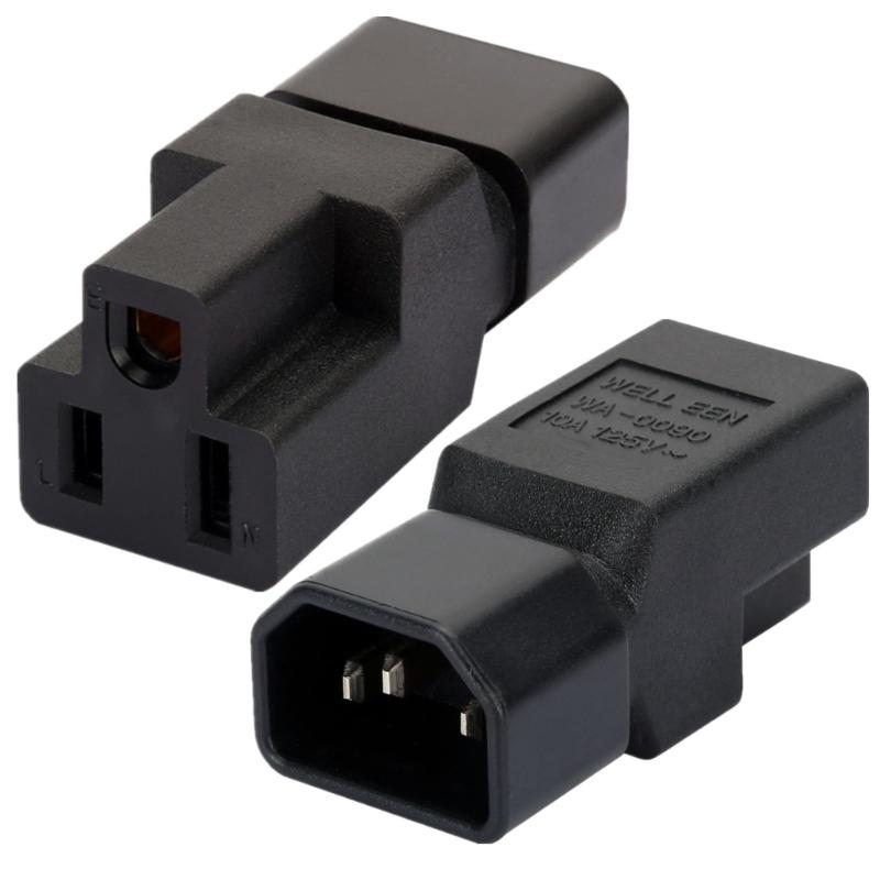 Upgrades IEC320 C14 Male to NEMA 5 15R Female Power Cord Adapters Tool Easy Installation for Data Center Equipment