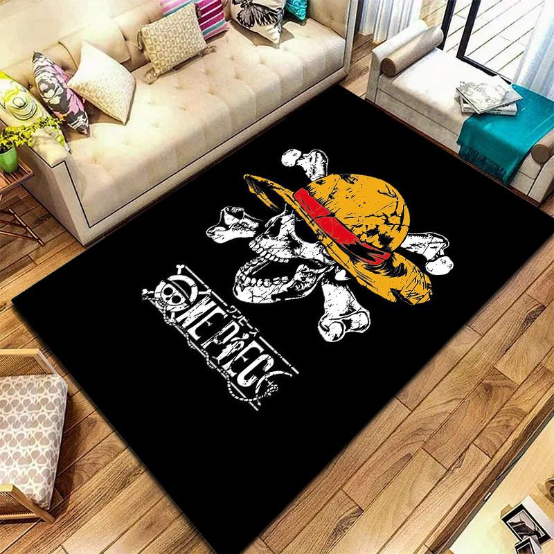 Tapis Tapis Tapis Pirates du Chapeau de Paille One Piece Pour Salon Chambre Maison Décoration de Canapé, Tapis de Sol Antidérapant pour Jouer aux Enfants