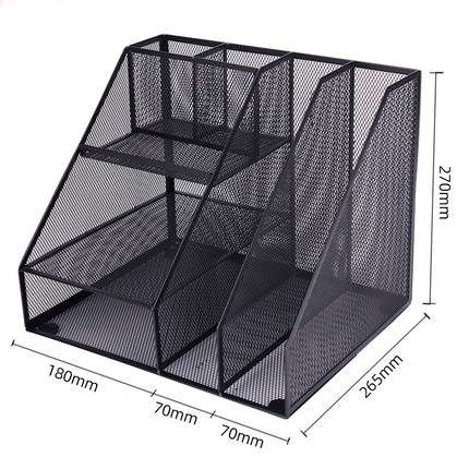 File shelf iron multi-layer folder desk storage bookshelf desk student stationery information storage rack office supplies