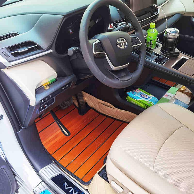 Custom Solid Wood Floor Mats for 2023 Toyota Sienna Hybrid Grandia