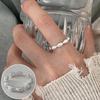 Korean S925 Silver Cross Military Flower Ring: Retro, Adjustable, Fashionable Hip-Hop Index Finger Design for Women.