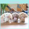 Super Soft Stuffed Bunny Keychain Adorable Plush Bag Charm Animal Toy