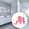 6 Pieces Plastic Gift Set Bathroom Set Toothbrush Holder Cup Soap Dispenser Trash Can Toilet Brush Soap Dish Durable