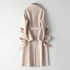 Handcrafted Long Woolen Coat for Women - Elegant Pure Color Overcoat