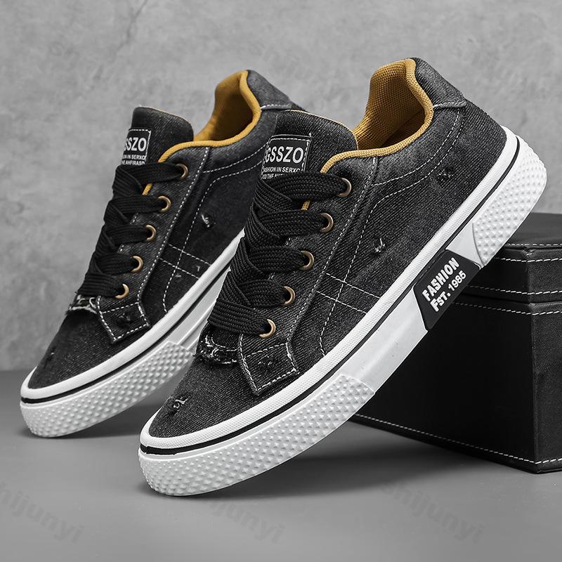 Autumn Men Casual Sports Shoes Canvas Retro Breathable Comfortable Anti Slip Thick Platform Outdoor Running Shoes Zapatillas