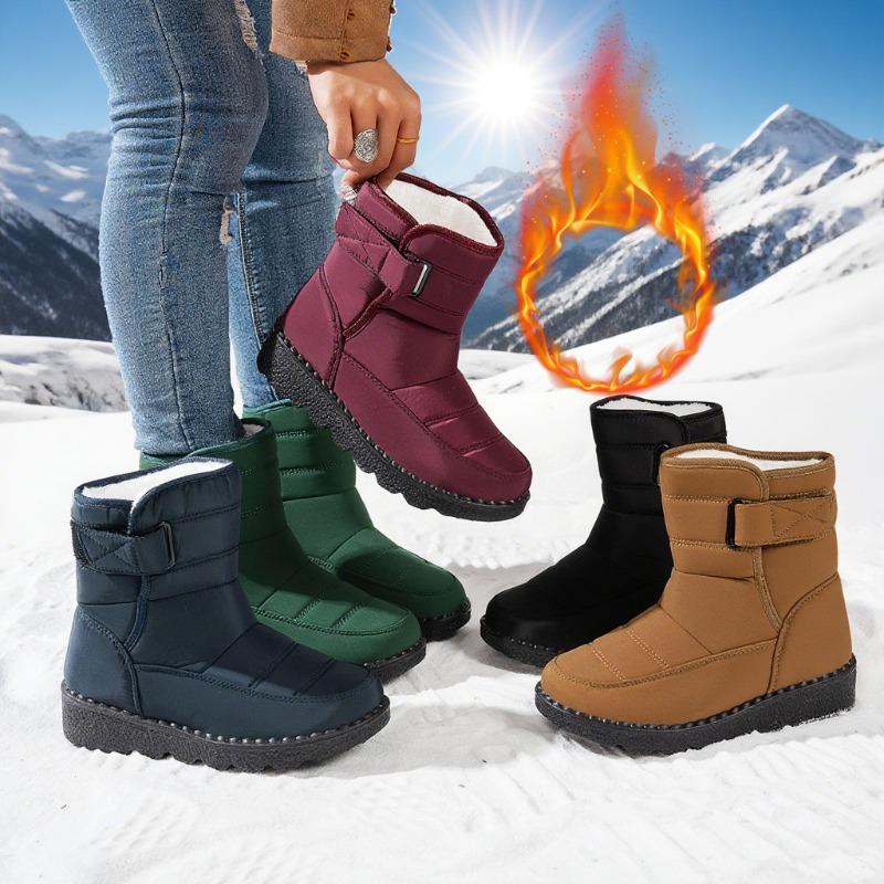Women's Snow Boots, Size 45 Winter New Arrival Fleece-Lined Insulated Cotton Boots Mid-Calf Boots Snow Boots