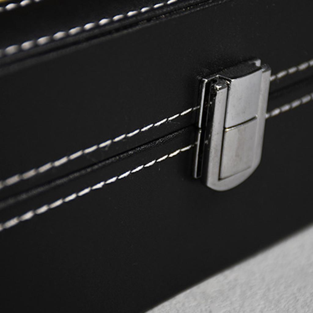 12-Slot Watch Display Box Lockable Watch Box with Velvet Lined for Men's Watch Collection
