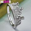 925 Sterling Silver AAA Zircon Crown Ring Jewelry