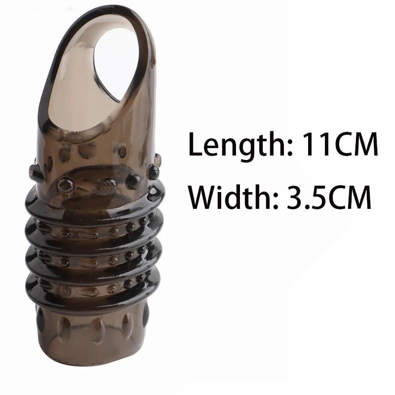 Lovers Penis Extension Ring Sleeve Reusable Penis Enlargement Male Cock Time Sex Toy For Men Organ Chastity Silicone Condoms 18+