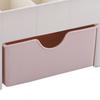 Cosmetics Makeup Organizer PP Multifunctional 6 Compartments Makeup Desk Organizer with Drawer Pink