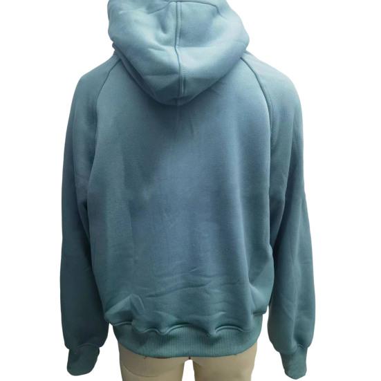 Fall Winter Hoodie Hooded Half Zipper Pocket Long Sleeves Loose Thick Pure Color