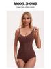 Strappy Shaping Bodysuit with Breast Pads - Bust Support, Tummy Control, Hip Lift, Double-breasted, Triangle Open Crotch Design.
