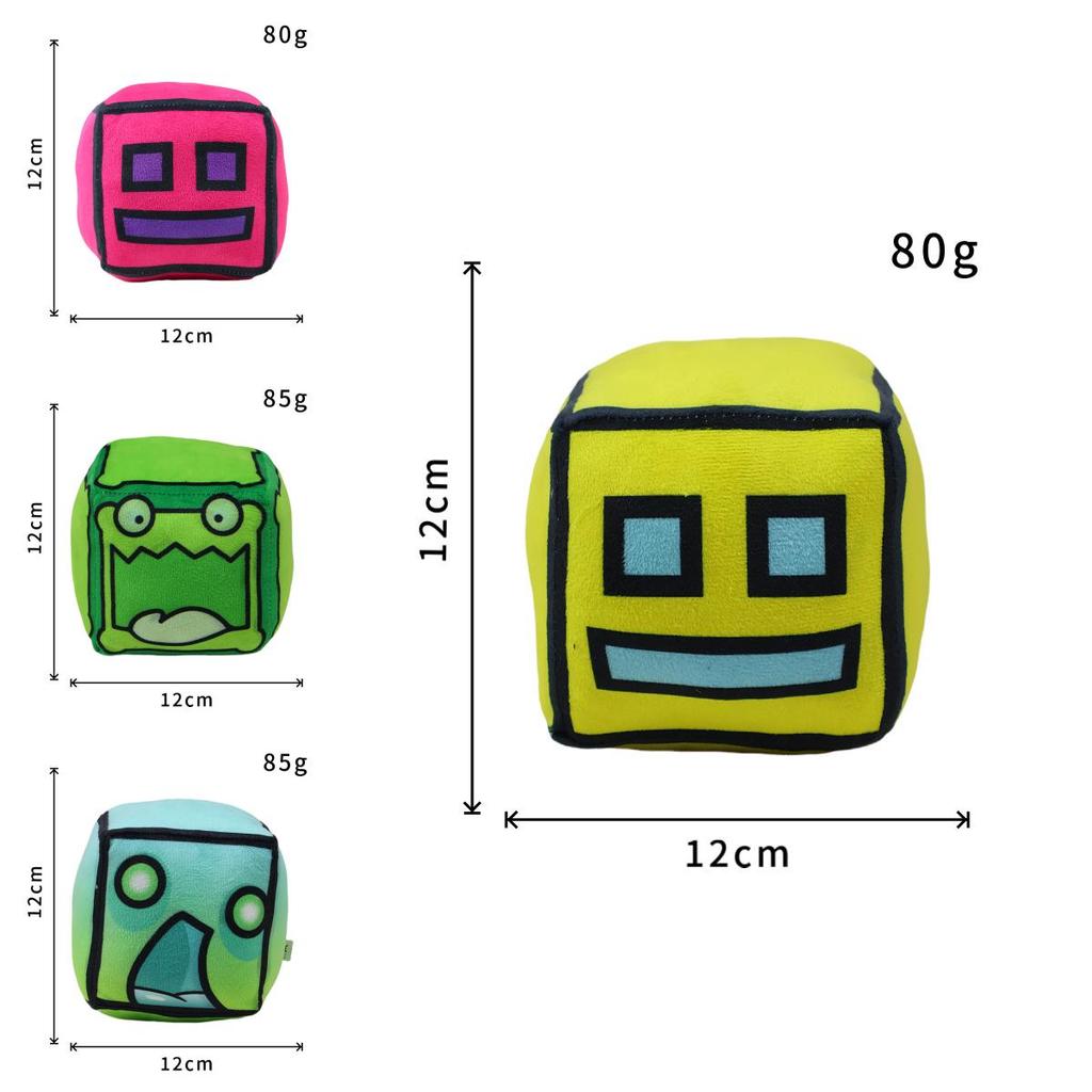 Adorable Geometry Dash Plush Toy With Unique Characters And Soft Pp Cotton Filling For Kids