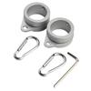 Flag Pole Ring Sliver 2Pcs 360° Rotating Aluminum Alloy